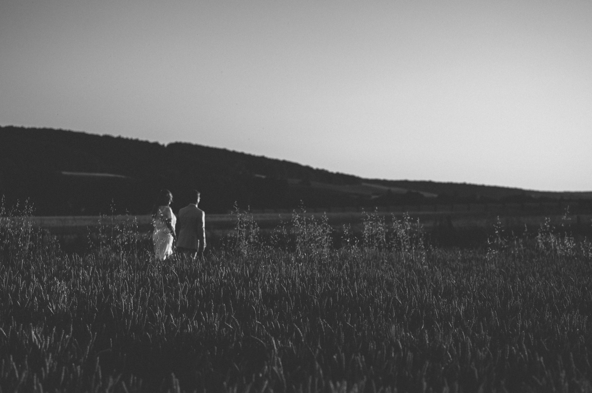 golden hour shoot bij zonsondergang in een graanveld