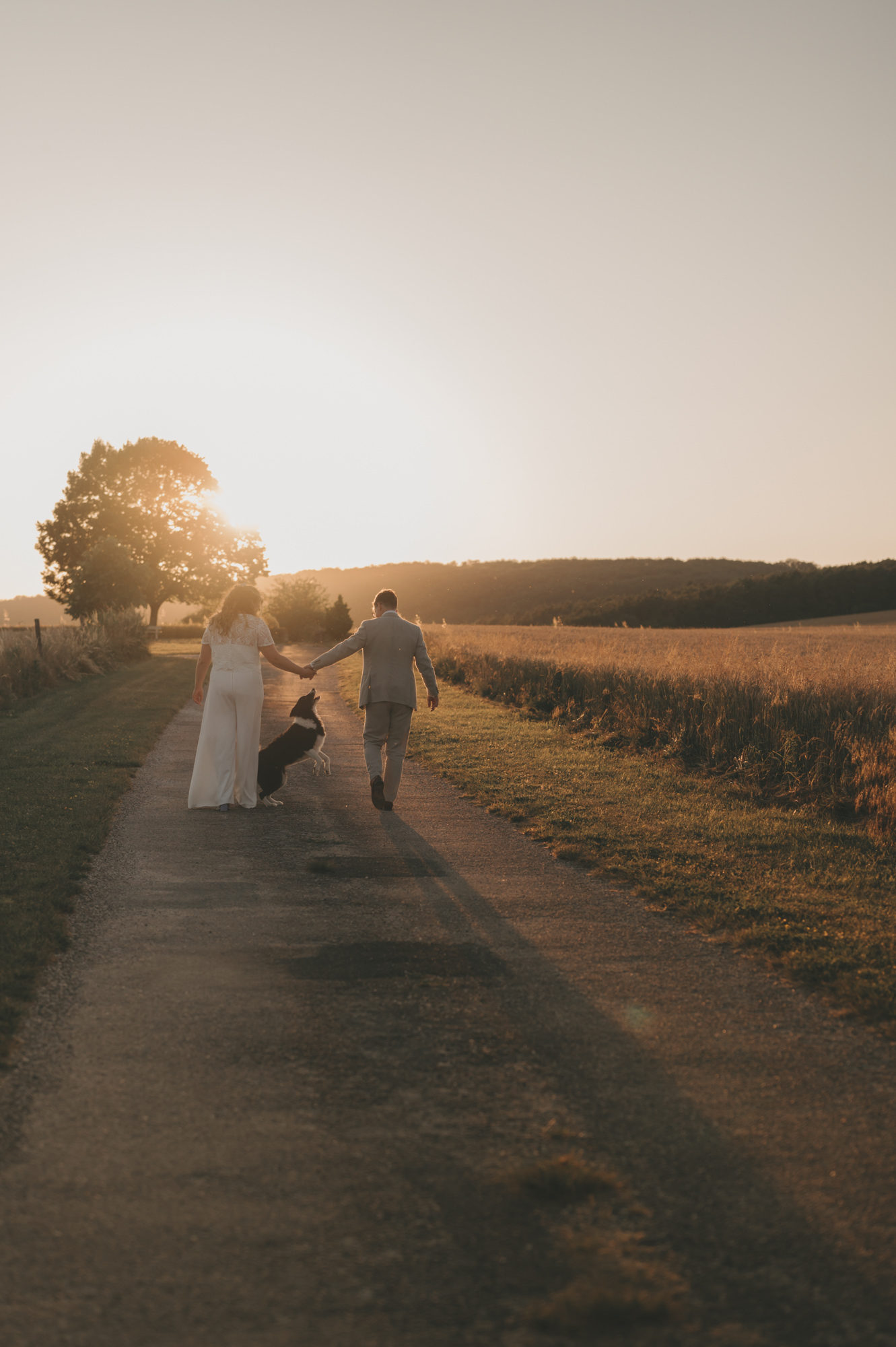 golden hour shoot bij zonsondergang in de Champagnestreek